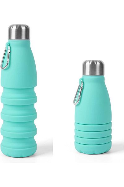 Generic 1 Pack Collapsible Silicone Water Bottle Reuseable Foldable Water Bottle Travel Sport Water Bottle,