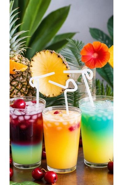 Generic Sweet seven Clear Disposable Bendy Straws - 10.2" Long, 0.23'' Diameter - 100 Pcs - BPA-Free