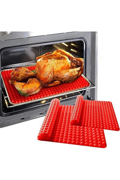 Arabest 2 Pcs Silicone Mat Baking Pan, Multifunctional Outdoor BBQ with Grid,...