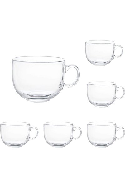 007 أكواب زجاجية جامبو من ماريداش، سعة 16 أونصة، بمقبض، للقهوة والشاي والحساء...