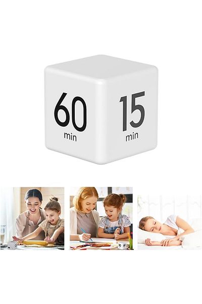 Generic Amuer Cube Timer,Gravity Sensor Flip Digital Timer Countdown Timer Kitchen Timer Square Workout Tim
