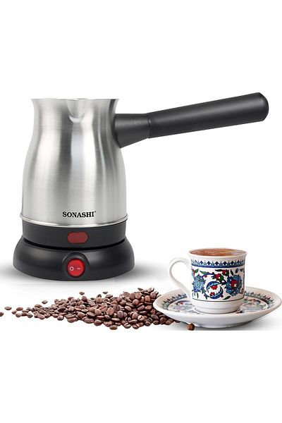 sonashi Sonashi Turkish Coffee Maker with 800 ml Jar - 360-Degree Cordless Base with Removable Handle | Auto