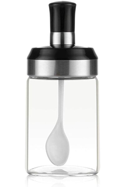 Generic Sauce Jar Sugar Container Glass Jar Combination Spoon with Lid Canist...