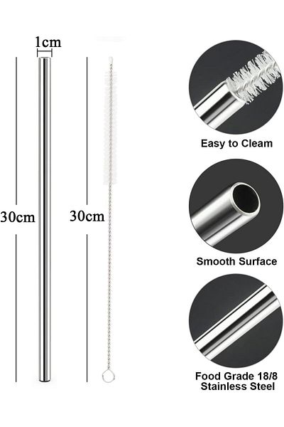 Generic Tazweeq 40 oz 30 oz Replacement Straws for Stanley Mugs, 6 Pack Reusable Straws with Cleaning Brush