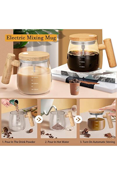 007 Fox NSK Self-Stirring Electric Mixing Coffee Cup - Borosilicate Glass (400ml)