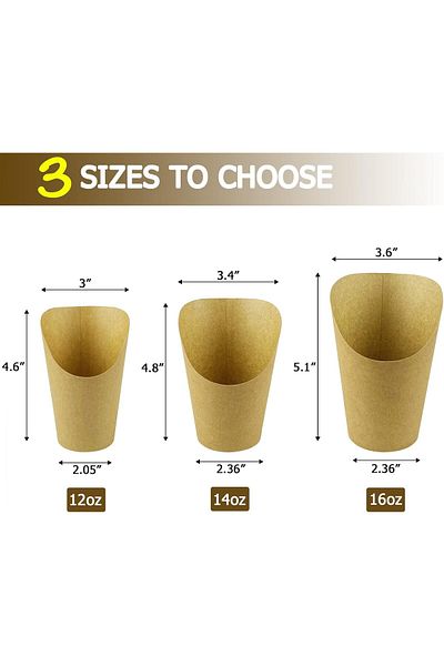Generic CAMKYDE 50 Pcs French Fries Holder, 12oz Disposable Paper French Fry Cups Charcuterie Cups for all