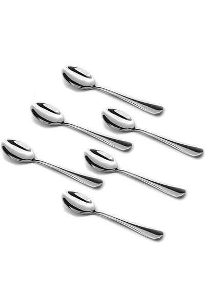 Generic ECVV 12 Pack Stainless Steel Teaspoons, Dessert Coffee Spoon for Home, Restaurant, Kitchen, Round E
