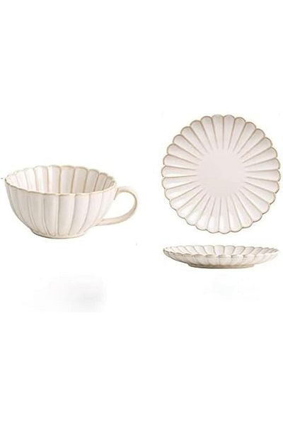 Generic Coffee Cup or Tea Cup, Creative Chrysanthemum Coffee Cup, Retro Simple Coffee Cup Set for Afternoon
