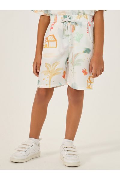 Styli Graphic Print Regular Fit Shorts with Drawstring