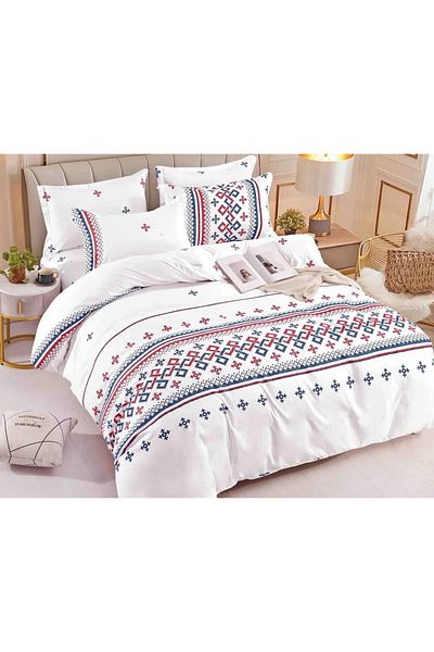 JOJO Elegant 6-Piece Linen Set with Fine Cotton Elastic, Bed Sheet 180x200cm, 2-Person Bed