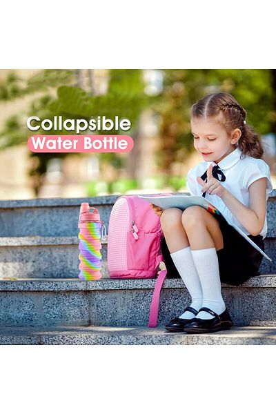 Generic SWIUKPHE Collapsible Folding Water Bottles for Kids, Students, Adults, Reusable BPA Free Silicone F