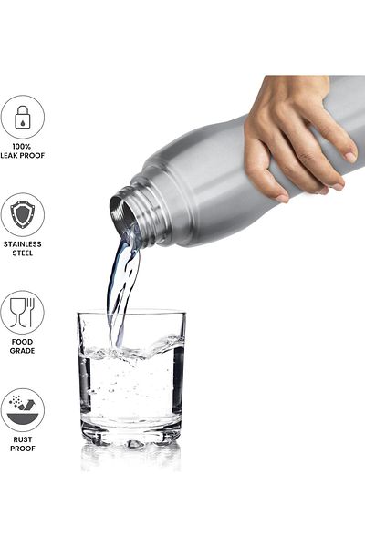 Generic MILTON 635ml Stainless Steel Water Bottle, Single-Walled, BPA-Free, Leak-Proof, Rust-Free, Easy-Gri