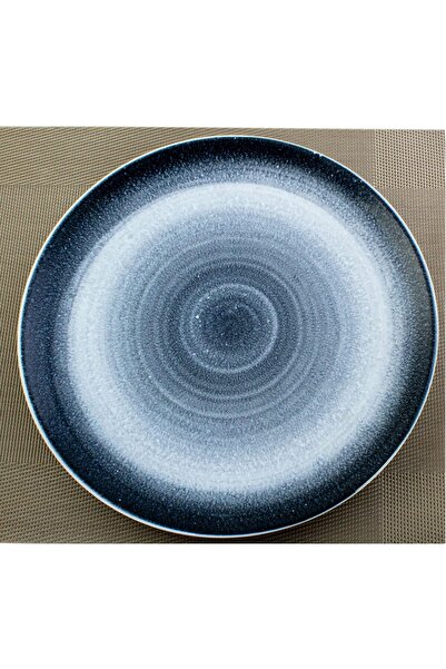 Generic Reactive Scandi Dinner Plate by Bone China, 27 cm, Blue, White/Blue, ...