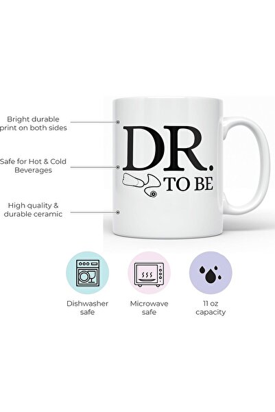 NASAQ YouNique Designs "Dr. To Be" 11 oz Ceramic Coffee Mug - Funny Gift for Med Students