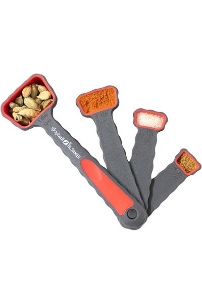 Generic Alsanidi, Measuring Spoon Set, Measuring Spoon, RedxAnthracite, Set of 4, 6932111310751