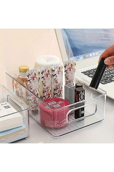 Generic Fridge Organiser, Storage Stackable BPA-Free Refrigerator, Drawer Organizer, Bathroom Basket, Clear