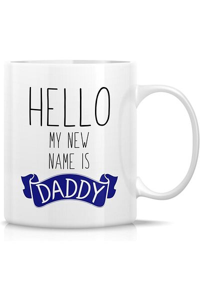 Generic Retreez Funny Mug - Hello My New Name is Daddy 11 Oz Ceramic Coffee Mugs - Funny, Sarcasm, Sarcasti