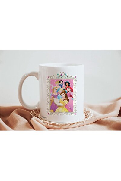 Giftmate كوب شاي وقهوة سيراميك أبيض بتصميم أميرة ديزني - 320 مل