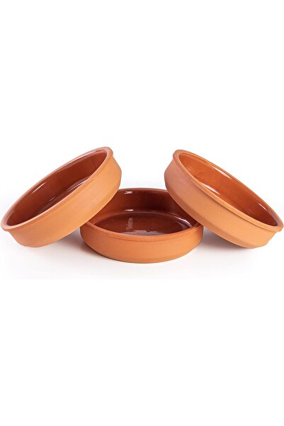 Generic Luksyol Handmade Glazed Terracotta Cooking Pan Set, 3-Piece