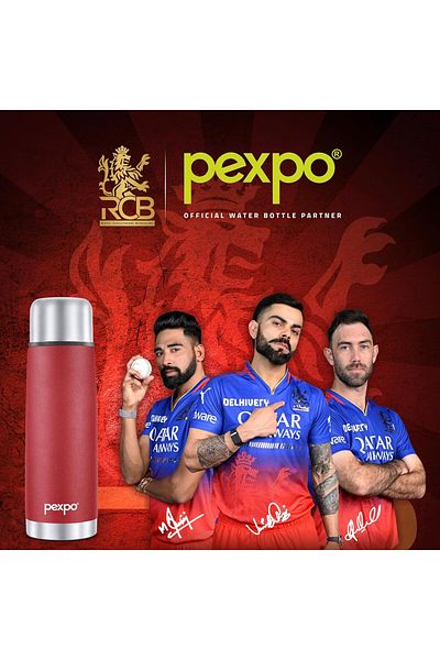 Generic Pexpo Flamingo Hot & Cold Stainless Steel Water Bottle - 500 ml CRIMSON RED