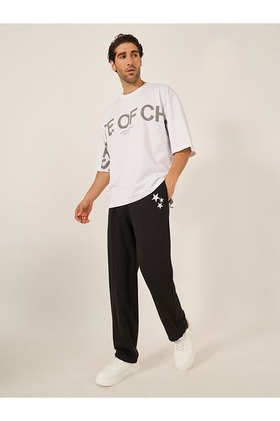 Styli Mid Rise Printed Relaxed Fit Terry Joggers