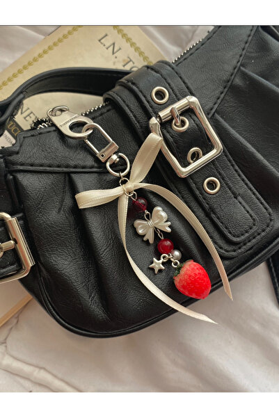 bettymettys Strawberry Kurdeleli Çilek Fairycore Anahtarlık Ve Çanta Charmı Ç...