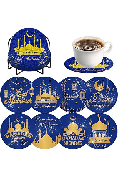 Arabest طقم تلوين الماس بنفسك لقواعد الأكواب مع حامل، قواعد أكواب لامعة، للبا...