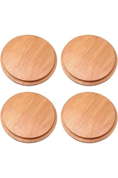 Generic Bukela Bamboo Cup Cover, Wooden Cups Lid Wooden Tea Glass Mug Covers ...