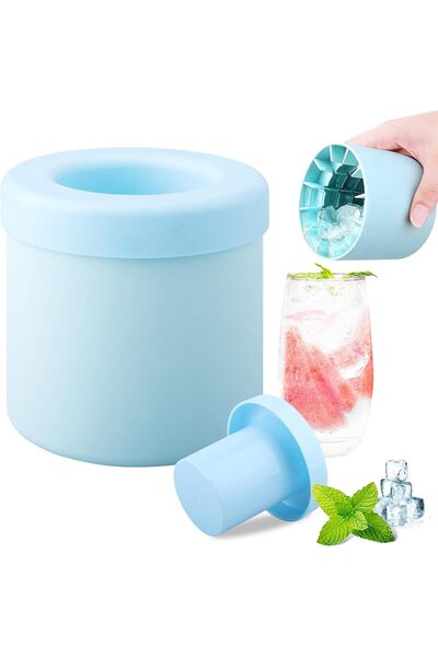 Choice47 DOXISHRUKY Mini Ice Maker Cup, Cylinder Ice Cube Mold with Lid (Small)