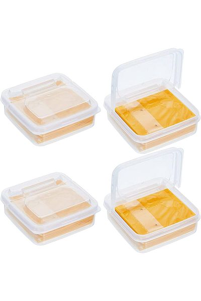 Generic SWIUKPHE Mini Cheese Storage Containers, Food Container for Fridge Sliced Storage with Lids Refrige