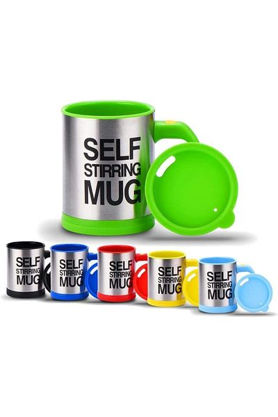 Generic Self Stirring Mug - Reusable Auto Mixing Cup with Travel Lid for Protein Mix, Bulletproof Coffe