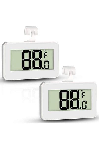 Generic ALMEKAQUZ 2pcs Mini Hanging Thermometer, Instant-Read Thermometers, Wireless Refrigerator Thermomet