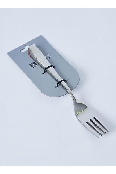 Generic AMGREEN 3-Piece Hammered Table Fork Set Silver 3x(21x1.75x3) cm