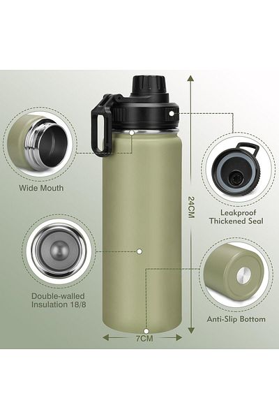 Generic ZOMAKE 500 ML Vacuum Insulated Water Bottle - Stainless Steel Thermos Flask Double Wall Drink Bottl