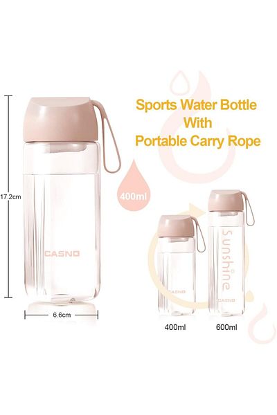 Generic pyebe Sports Water Bottle, Plastic Fitness Cup w/Filter Scale, Leak-Proof, Juice Cup w/Portable Car