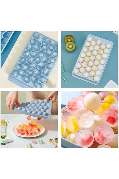 Generic TRASSLE Ice Cube Tray, Round Ice Cube Trays for Freezer with Lid & Bin, 1.2 IN X 99 PCS Sphere Ice