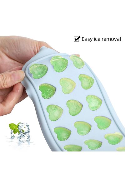 Generic Aputue Ice Cube Tray, 2 Pack 48 Holes Silicone Heart Shape Ice Cube Tray with Lid, Dishwasher Safe