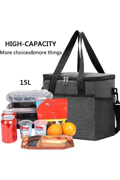Generic ORiTi Insulated Lunch Bag 15L Reusable Lunch Box for Office Picnic Hiking Beach Leakproof Cooler To