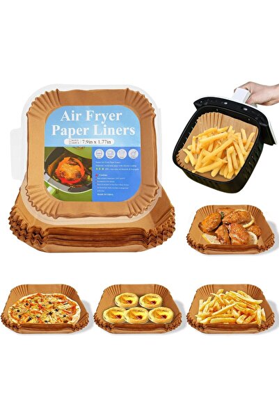 007 Topavatop 9.5in Square Disposable Parchment Air Fryer Liners - 100 pcs, B...
