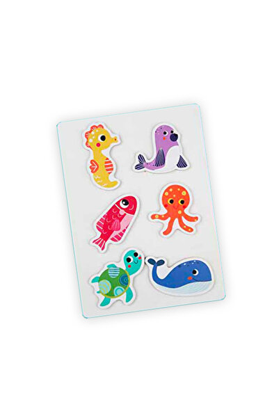 sallma Toy puzzle set, marine animals, solid cardboard, 6 pieces