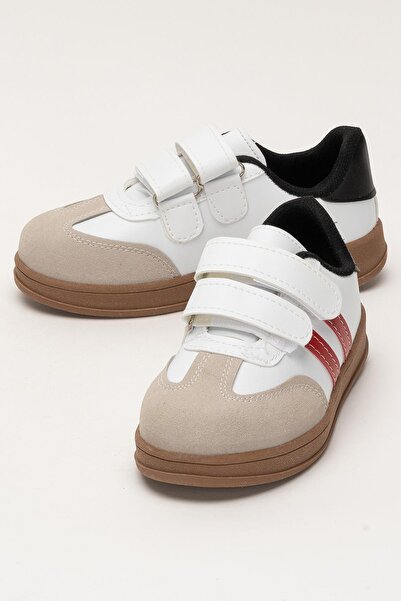 Liger Unisex Velcro Comfortable Lightweight Children's Sports Shoes White - Red