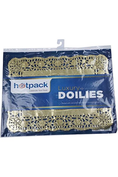 Hotpack Gold Rectangular Doilies 30cm x 40cm Size, 50 Pieces