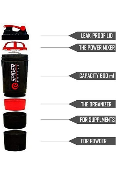 Generic ALCOACH spider Protein Shaker Bottle 20 Ounce Leak Proof Class Portable Gym Shaker Water Bottle wit