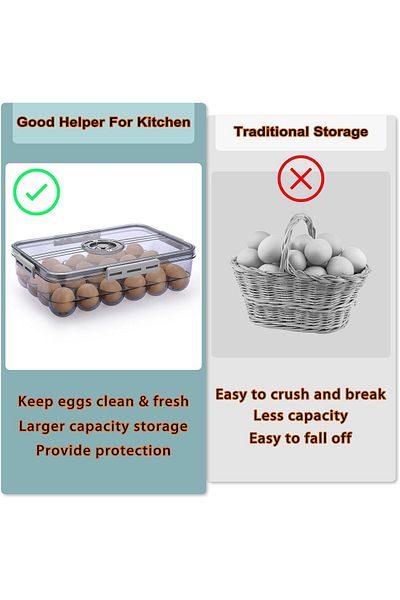Generic BokSung Plastic Egg Holder for Fridge, Egg Container for Refrigerator, Egg Organizer, Plastic Egg S