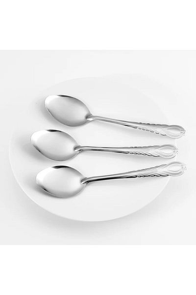 Generic Stainless Steel Eating Spoon, Table Spoon Set - 12 Piece Bundle, Perfect For Home, Hotel &