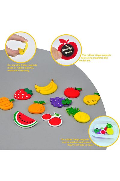 Generic X spring Refrigerator Magnets, 10 Pcs Fridge Magnets for Kids, Cute Fruits Cartoon Magnet, Fridge R