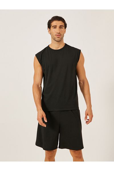 Styli Solid Round Neck Tank and Shorts Set