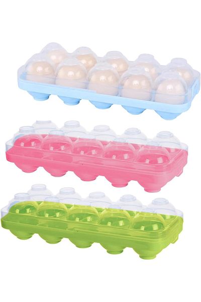Generic UltiUnison Egg Holder 10 Grid Egg Storage Box Refrigerator Crisper Egg Protection Box Portable Egg