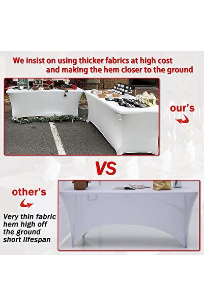 ecv Rectangular Stretch Table Cover 6 Feet for Parties and Events