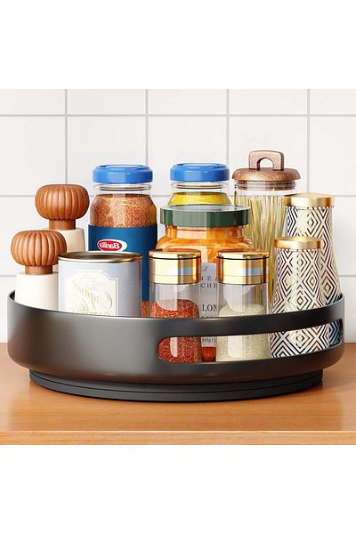 Generic Joyzzz 12-Inch Lazy Susan Turntable Organizer, Rotating Spice Rack for Refrigerator, Kitchen Cabine
